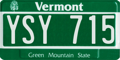 VT license plate YSY715
