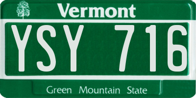 VT license plate YSY716