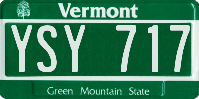 VT license plate YSY717