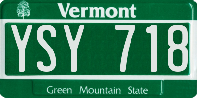 VT license plate YSY718