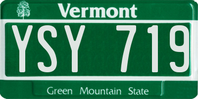 VT license plate YSY719