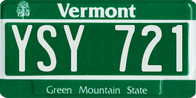 VT license plate YSY721