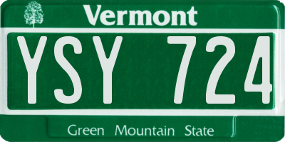 VT license plate YSY724