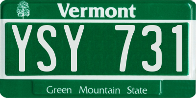 VT license plate YSY731