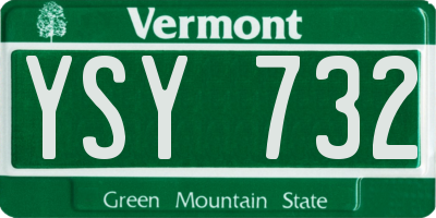 VT license plate YSY732