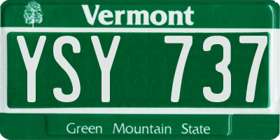 VT license plate YSY737