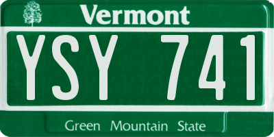 VT license plate YSY741