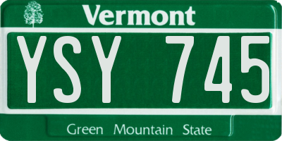 VT license plate YSY745