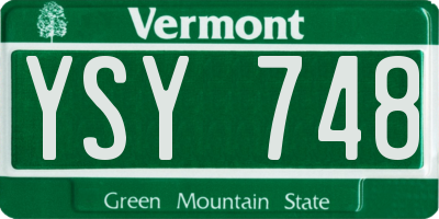 VT license plate YSY748