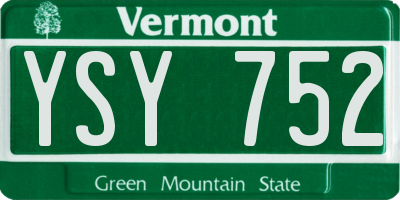 VT license plate YSY752