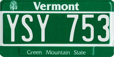 VT license plate YSY753