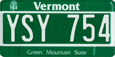 VT license plate YSY754