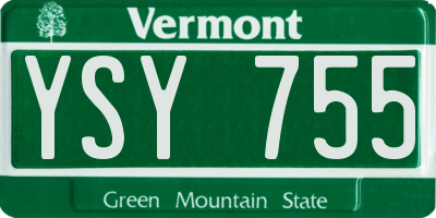 VT license plate YSY755