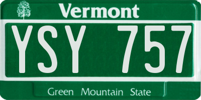 VT license plate YSY757