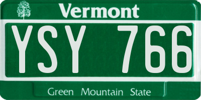 VT license plate YSY766