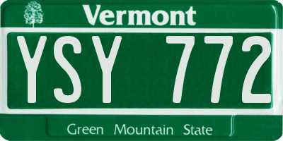 VT license plate YSY772