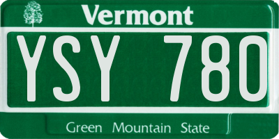 VT license plate YSY780