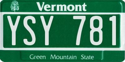 VT license plate YSY781