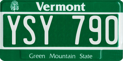 VT license plate YSY790
