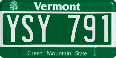 VT license plate YSY791