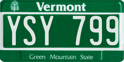 VT license plate YSY799