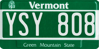 VT license plate YSY808