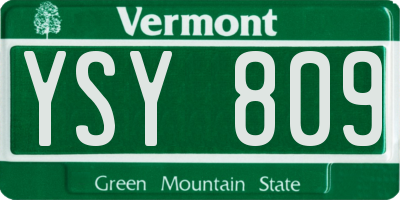 VT license plate YSY809