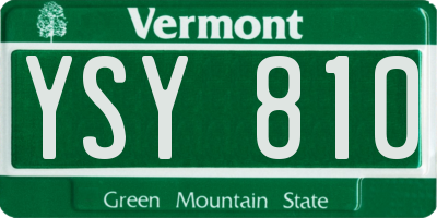 VT license plate YSY810