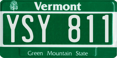 VT license plate YSY811