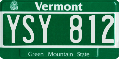 VT license plate YSY812