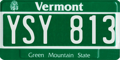 VT license plate YSY813