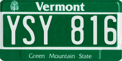 VT license plate YSY816