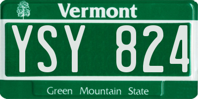 VT license plate YSY824
