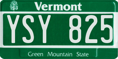 VT license plate YSY825