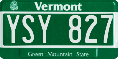 VT license plate YSY827