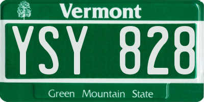 VT license plate YSY828