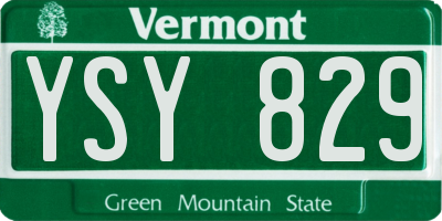 VT license plate YSY829