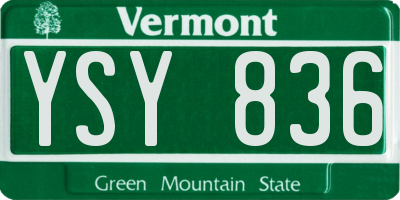 VT license plate YSY836