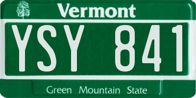 VT license plate YSY841