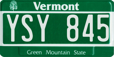 VT license plate YSY845