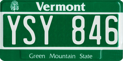 VT license plate YSY846