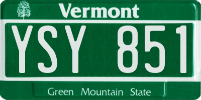VT license plate YSY851