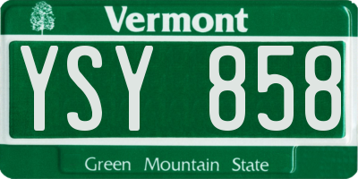 VT license plate YSY858