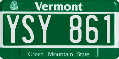 VT license plate YSY861