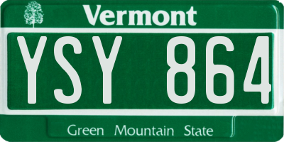 VT license plate YSY864