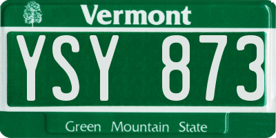 VT license plate YSY873