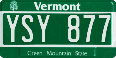 VT license plate YSY877