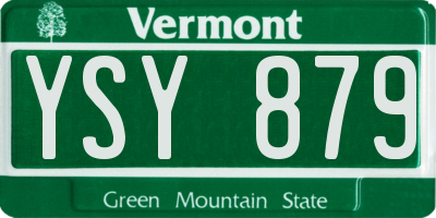 VT license plate YSY879