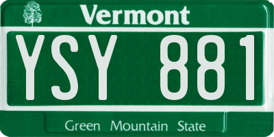 VT license plate YSY881