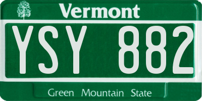 VT license plate YSY882